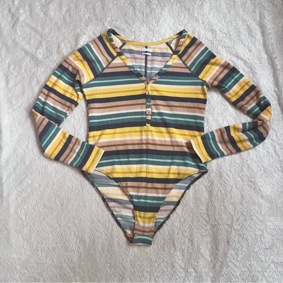 UO Out from under striped thermal long sleeve bodysuit - Picture 2 of 12